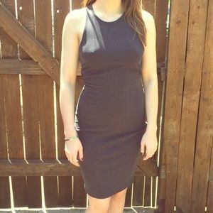 Charcoal Cut Out Knee Length Dress